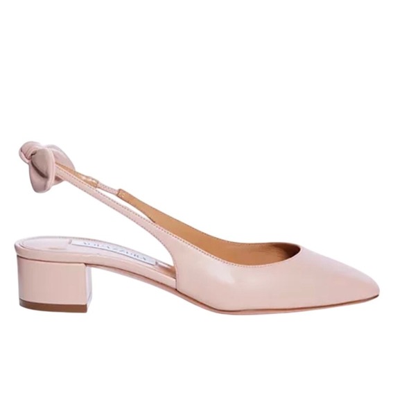Aquazzura Shoes - Aquazzura Very Bow Tie Sling 35 Petal Pink Nappa Leather Pumps 40.5 $725 MSRP